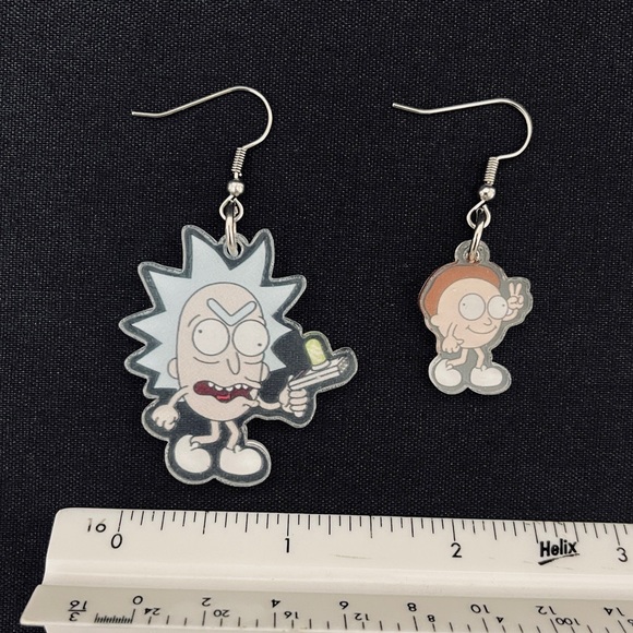 Rick and Morty Dangle Earrings - Picture 10 of 10